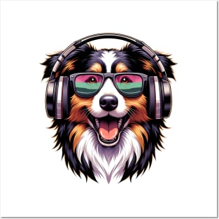 Nederlandse Kooikerhondje as Smiling DJ with Headphones and Sunglasses Posters and Art